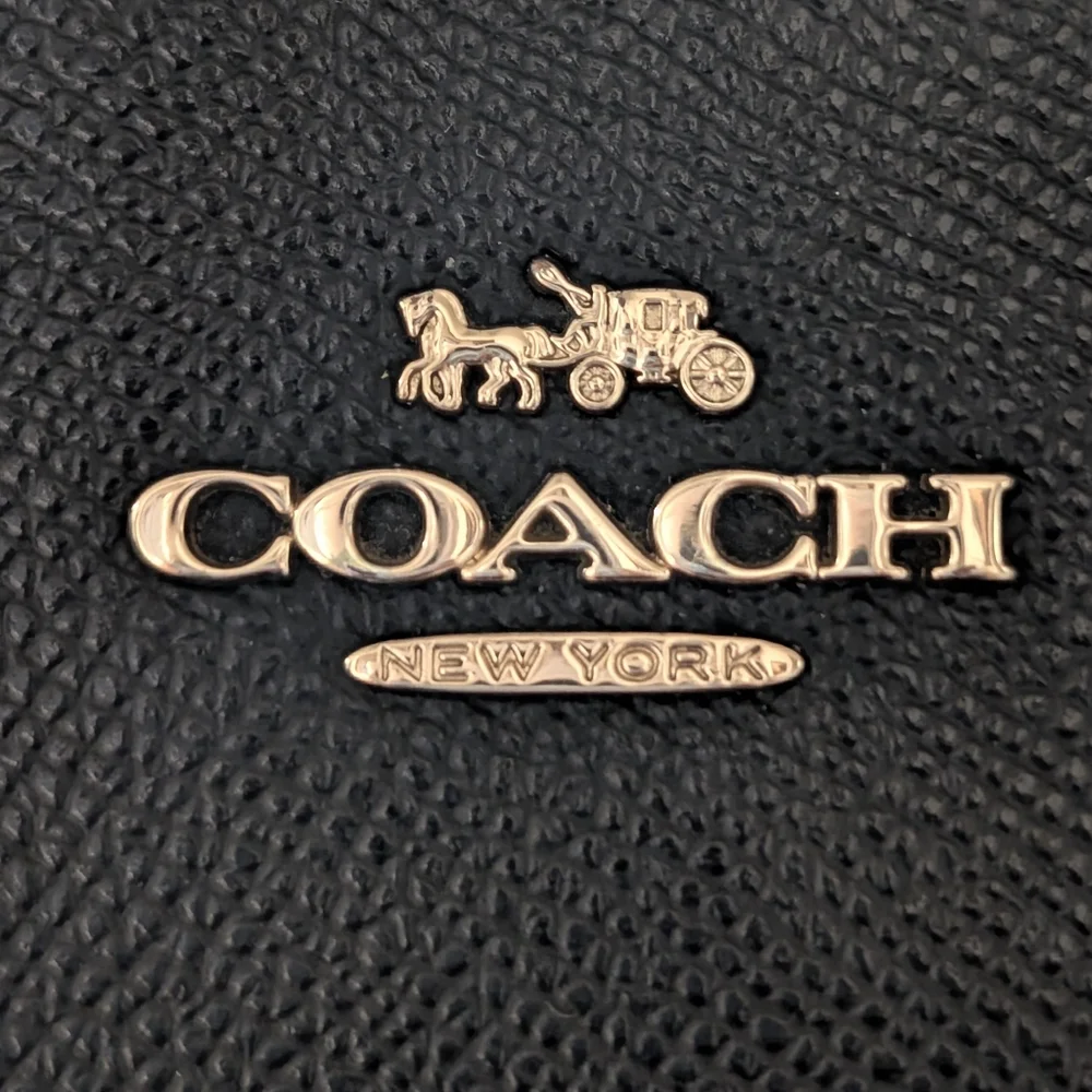Coach City Zip Tote Black Leather Bag - Picture 13 of 15